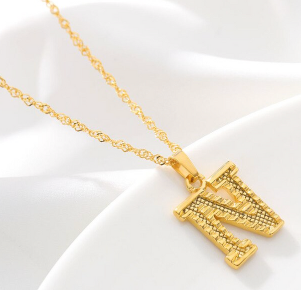 "Jess" Initial Lettering Necklace