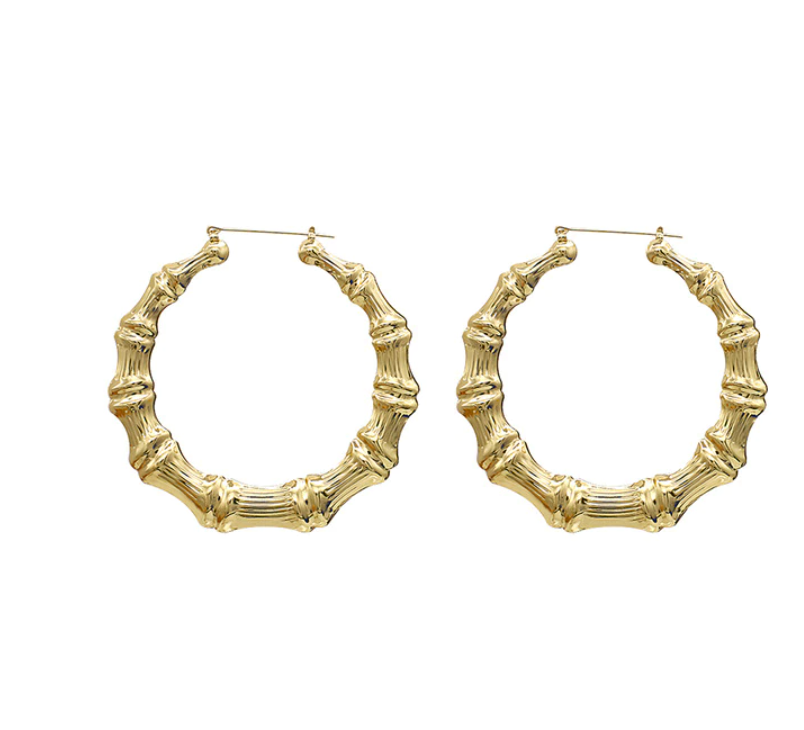 Bamboo Earring Hoop Set